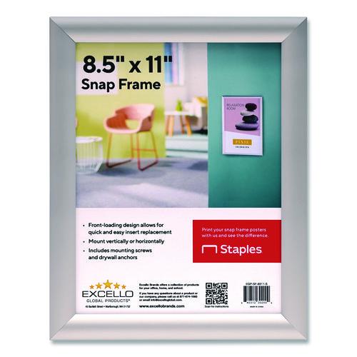 Image of Excello Global Products® EGP-SF-8511-S Poster Holder, Aluminum, 8.5 x 11, Silver