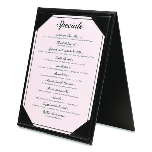 Image of Excello Global Products® SPLS-MENU-5X7A Table-Top Menu Holder, For 5 x 7 Menus, 5.6 x 7.6 Holder, Black