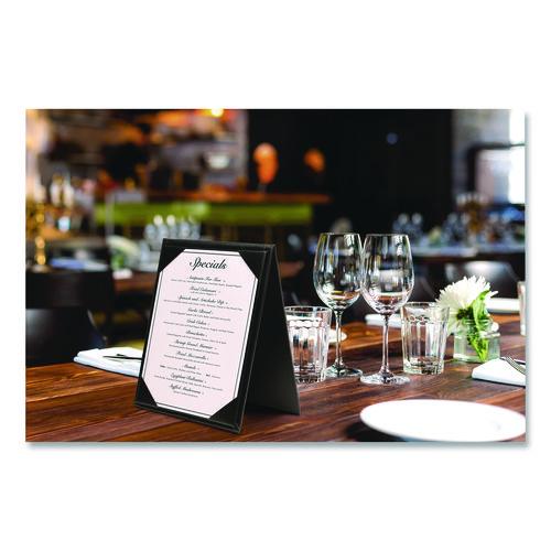 Image of Excello Global Products® SPLS-MENU-5X7A Table-Top Menu Holder, For 5 x 7 Menus, 5.6 x 7.6 Holder, Black