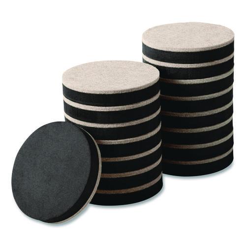 Image of Scotch SP674-NA Furniture Sliders, 3.5" dia, Black/Beige, 16/Pack
