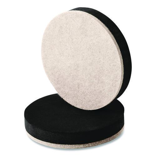 Image of Scotch SP674-NA Furniture Sliders, 3.5" dia, Black/Beige, 16/Pack