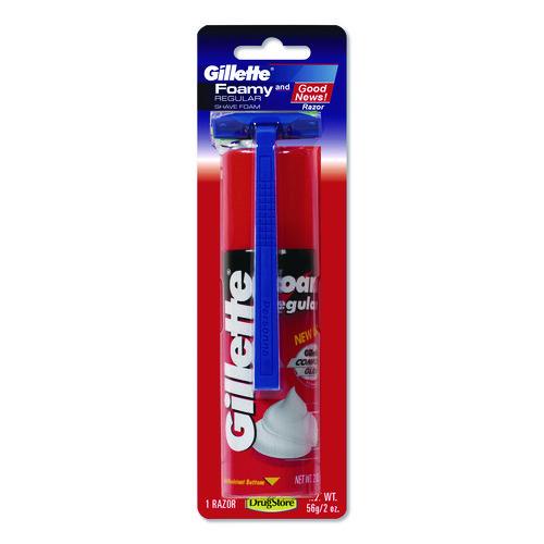 Image of Gillette® 70104 Shave Kit, 2-Blade Razor and 2 oz Foam Shave Crean