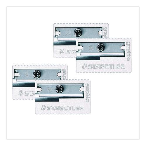 Image of Staedtler® 510581BKA6 Handheld Manual Pencil Sharpener, 2.95 x 4.72 x 0.79, Gray/Silver, 4/Pack