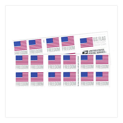 Image of United States Postal Service FOREVER-FLAG20 First-Class Forever Stamps, U.S. Flag, 20/Book