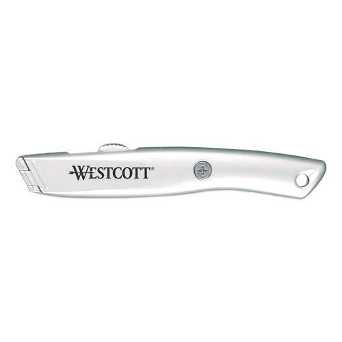 Image of Westcott® 00722 Aluminum Safety Cutter with Ceramic Blade, Aluminum Handle, Silver