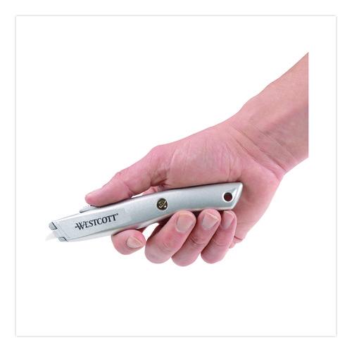 Image of Westcott® 00722 Aluminum Safety Cutter with Ceramic Blade, Aluminum Handle, Silver