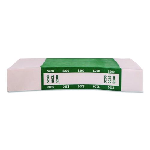 Image of CONTROLTEK® 560017 Currency Straps, Self-Adhesive, Twos, $200 Strap, Green/White, 1,000/Pack