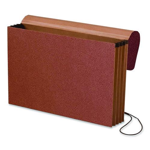 Image of Pendaflex® 1056EL-OX Standard Expanding Wallet with Fiber Gussets, 3.5" Expansion, 1 Section, Elastic Cord Closure, Legal Size, Redrope, 10/Box