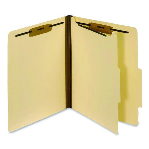 Image of PendaflexÂ® Manila Top Tab Classification Folders, 1.75" Expansion, 1 Divider, 4 Fasteners, Letter Size, Manila Exterior, 10/Box