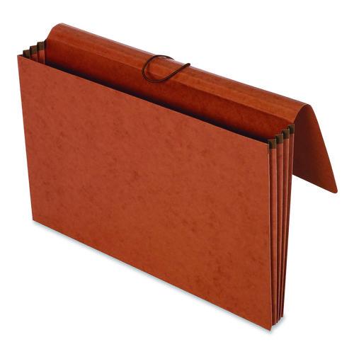 Image of Pendaflex® 73189 Extra-Wide Expanding Wallet, 5.25" Expansion, 1 Section, Flap/Elastic Cord Closure, Legal Size, Redrope, 10/Box