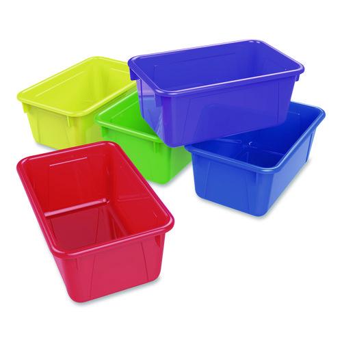 Image of Storex 62414U05C Cubby Bins, 7.8 x 12.2 x 5.1, Assorted Colors, 5/Carton