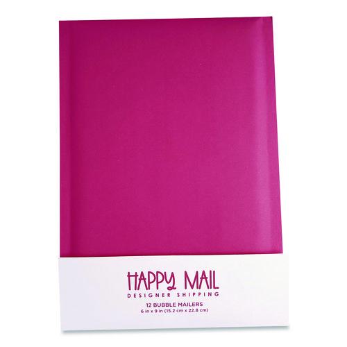 Image of Happy Mail 245155 Self-Sealing Bubble Mailer, 6 x 9, Pink, 12/Pack