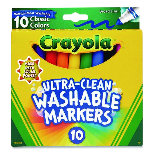 Image of Crayola® 58-7851 ULTRA-CLEAN WASHABLE MARKERS, BROAD BULLET TIP, ASSORTED COLORS, 10/PACK