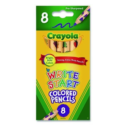 Image of Crayola® 68-4108 Write Start Colored Pencils, 5.33 mm, Assorted Lead and Barrel Colors, 8/Box