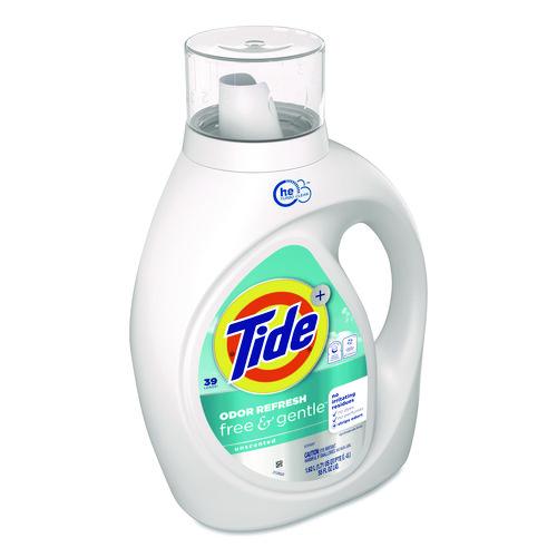 Image of Tide® 80816281 Free and Gentle Odor Refresh Liquid Laundry Detergent, 39 Loads, 55 oz Bottle, 4/Carton
