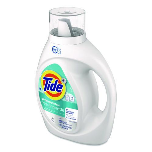 Image of Tide® 80816281 Free and Gentle Odor Refresh Liquid Laundry Detergent, 39 Loads, 55 oz Bottle, 4/Carton