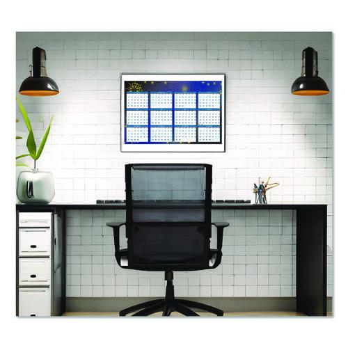 Image of House of Doolittle Recycled Stargazer Laminated Wall Planner, Celestial Artwork, 24 x 37, White/Blue/Gold Sheets, 12-Month (Jan to Dec): 2026