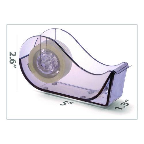 Image of Officemate 97712 Recycled Plastic Three-Piece Desk Set: (1) Pencil Cup, (1) Stapler, (1) Tape Dispenser, (1) Roll of Tape, Translucent Ash