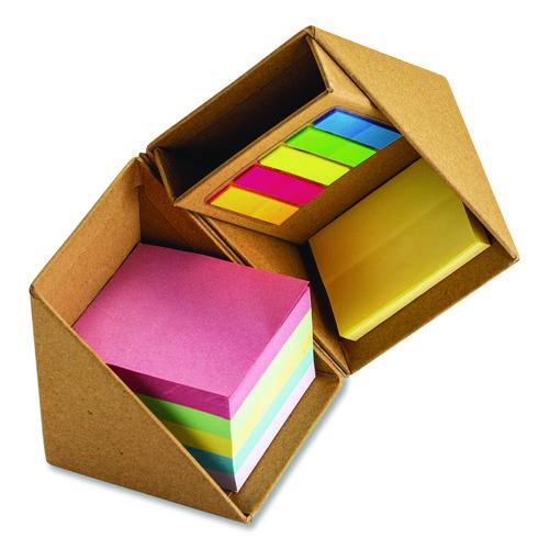 Image of Officemate 21559 Desk Supply Organizer, 3 Compartments, 3.5 x 3.5 x 3.5, Brown, Paper