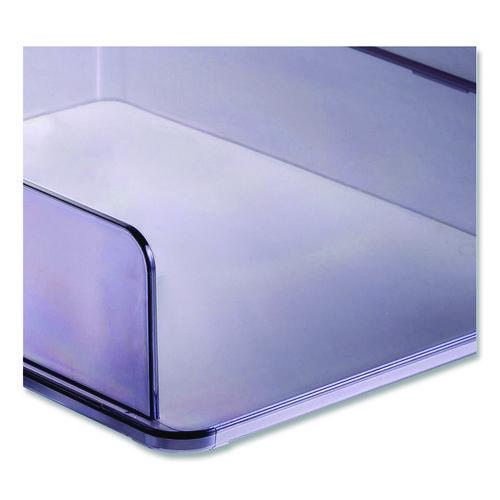 Image of Officemate 21040 Recycled Plastic Letter Tray, 1 Section, Letter Size Files, 10.16" x 12.8" x 2.76", Translucent Ash, 2/Pack