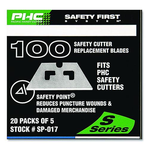 Image of PHC SP-017 Blunt Tip Utility Knife Safety Blades, 0.75" X 2.25", 5/pack, 20 Packs/box