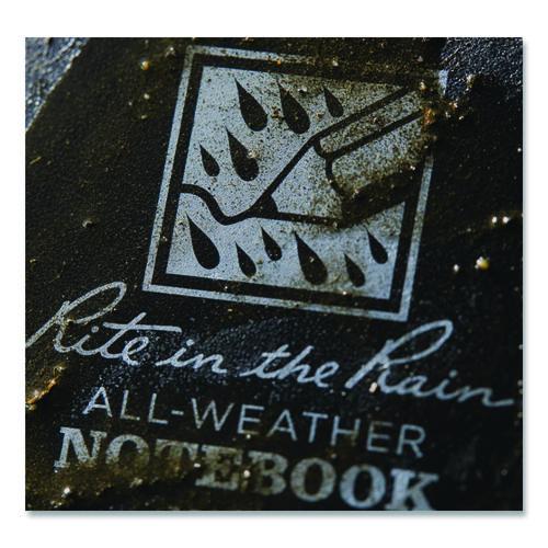 Image of Rite in the Rain® 773 All-Weather Wire-O Notebook, 1-Subject, Universal: Narrow Rule and Quadrille Rule, Black Cover, (32) 7 x 4.63 Sheets
