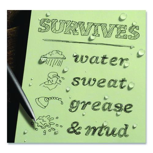 Image of Rite in the Rain® 973 All-Weather Wire-O Notebook, 1-Subject, Universal: Narrow Rule and Quadrille Rule, Dark Green Cover, (32) 7 x 4.63 Sheets