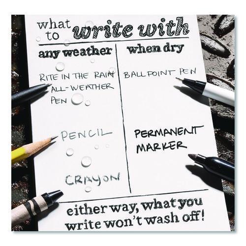 Image of Rite in the Rain® 735 All-Weather Wire-O Notepad, Black Cover, Universal: Narrow Rule and Quadrille Rule (4 sq/in), (50) White 3 x 5 Sheets