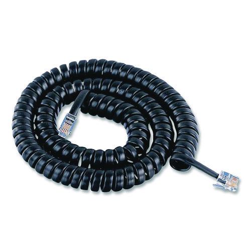 Image of Power Gear 76139999/86139 Coiled Telephone Cord, Plug/plug, 25 Ft, Black