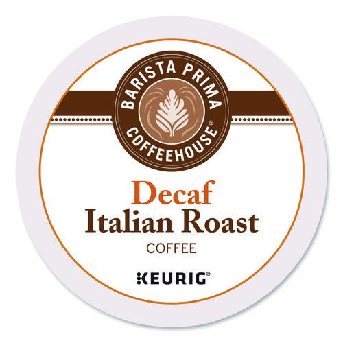 Image of Barista Prima Coffeehouse® 5000355677 Decaf Italian Roast Coffee K-Cups, 24/Box, 4 Boxes/Carton