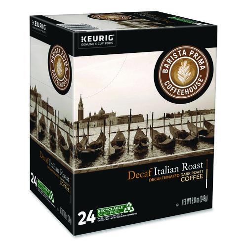 Image of Barista Prima Coffeehouse® 5000355677 Decaf Italian Roast Coffee K-Cups, 24/Box, 4 Boxes/Carton