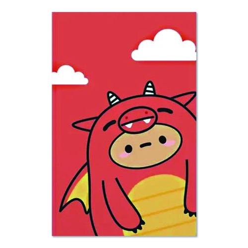 Image of Denik LFC1902L Smoko Tayto Dragon Layflat Notebook, 1-Subject, Medium/College Rule, Orange/Yellow/White Cover, (72) 8 x 5 Sheets