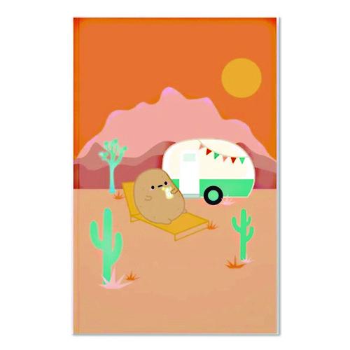 Image of Denik LFC1896L Smoko Tayto Potato Joshua Tree Layflat Notebook, 1-Subject, Medium/College Rule, Tan/Orange/White Cover, (72) 8 x 5 Sheets