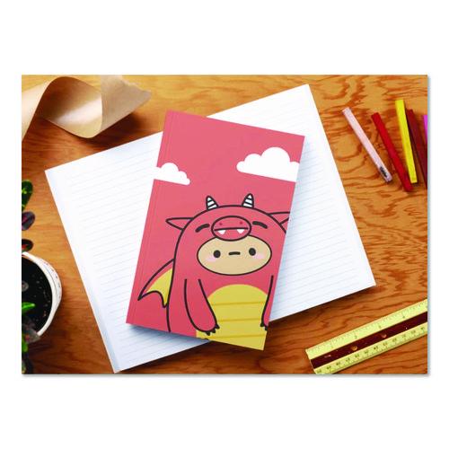 Image of Denik LFC1902L Smoko Tayto Dragon Layflat Notebook, 1-Subject, Medium/College Rule, Orange/Yellow/White Cover, (72) 8 x 5 Sheets