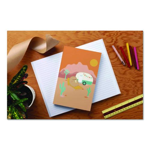 Image of Denik LFC1896L Smoko Tayto Potato Joshua Tree Layflat Notebook, 1-Subject, Medium/College Rule, Tan/Orange/White Cover, (72) 8 x 5 Sheets