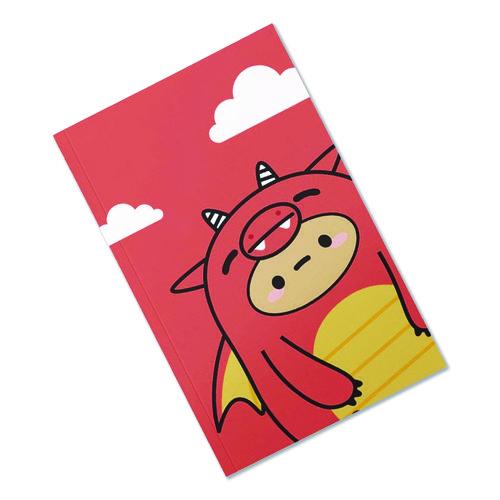 Image of Denik LFC1902L Smoko Tayto Dragon Layflat Notebook, 1-Subject, Medium/College Rule, Orange/Yellow/White Cover, (72) 8 x 5 Sheets