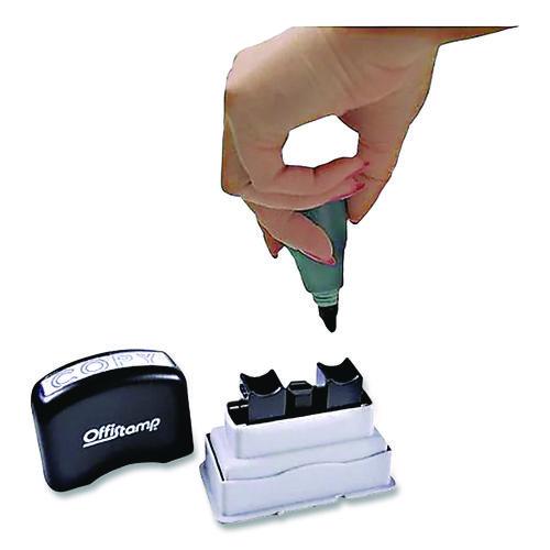Image of Offistamp® 034501 Pre-Inked Message Stamp, Copy, 1.63" X 0.38", Blue Ink