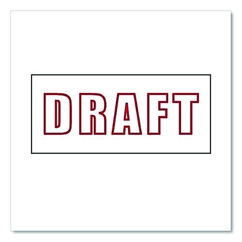 Image of Offistamp® 034502 Pre-Inked Message Stamp, Draft, 1.63" X 0.38", Red Ink
