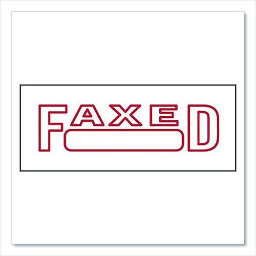 Image of Offistamp® 034503 Pre-Inked Message Stamp With Blank Date Box, Faxed, 1.63" X 0.38", Red Ink