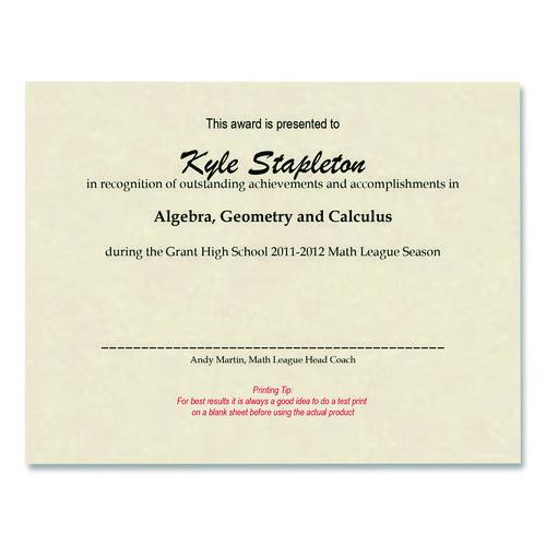 Image of Great Papers!® 2014030 Faux-Parchment Certificates, 8.5 x 11, Ivory, 50 Sheets