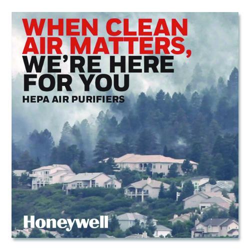 Image of Honeywell HDF300V1 Air Genius 3 Oscillating Tower Air Purifier with Permanent Washable Filter, 225 sq ft Room Capacity, White