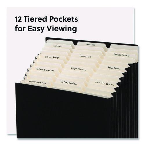 Image of Smead 70227 Stadium File, 10.5" Expansion, 12 Sections, 1/3-Cut Tabs, Letter Size, Charcoal