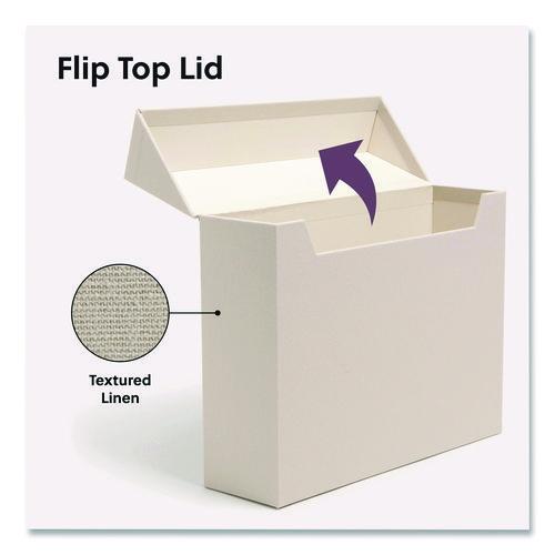 Image of Smead Flip Top Box, Letter Files, 13 x 3.7 x 10, Beige