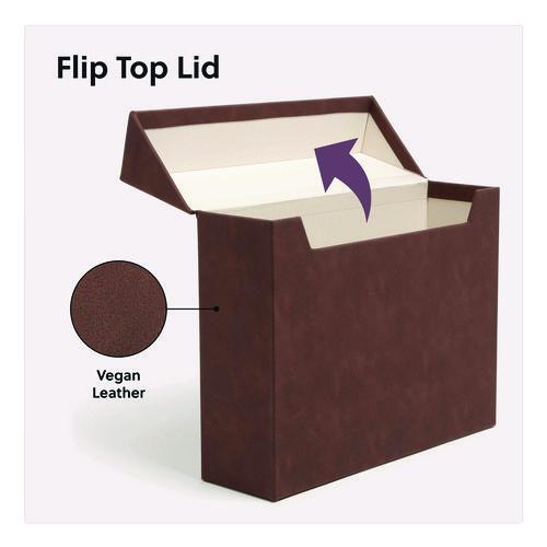 Image of Smead Flip Top File Box, Letter Files, 13 x 3.7 x 10, Saddle