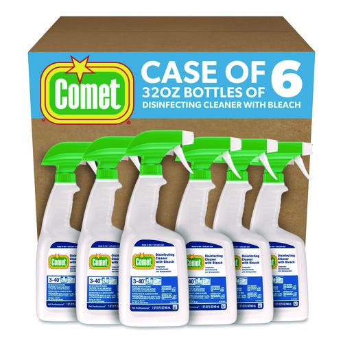 Image of Comet® 75350 Disinfecting Cleaner With Bleach, 32 Oz, Plastic Spray Bottle, Fresh Scent, 6/carton