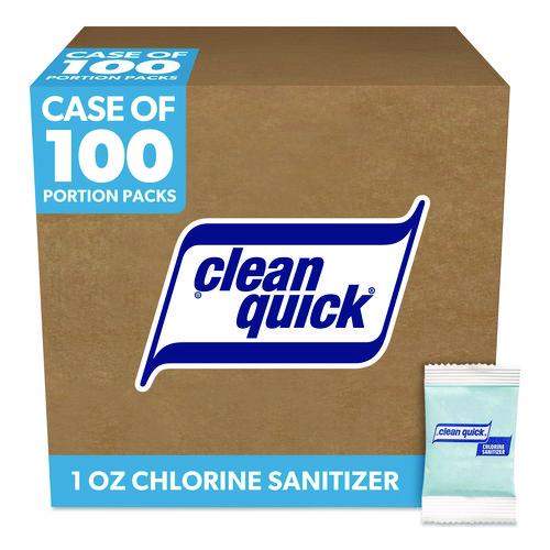 Image of Clean Quick® 02584 Powdered Chlorine-Based Sanitizer, 1 oz Pack, 100/Carton