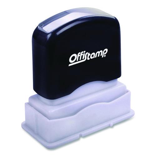 Image of Offistamp® 034512 Pre-Inked Message Stamp With Blank Date Box, Received, 1.63" X 0.38", Red Ink
