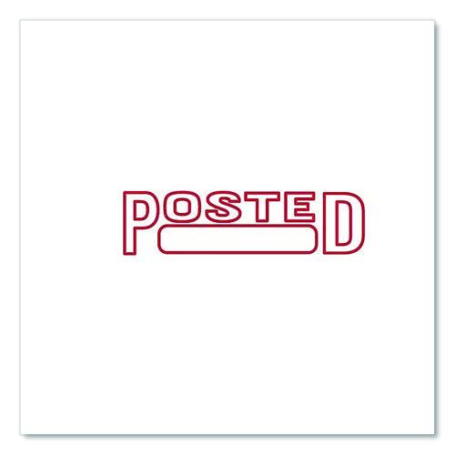 Image of Offistamp® 034521 Pre-Inked Message Stamp With Blank Date Box, Posted, 1.63" X 0.38", Red Ink