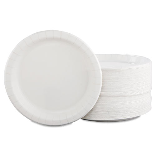 Image of SOLO® MP9BR-2054 Bare Eco-Forward Clay-Coated Paper Dinnerware, ProPlanet Seal, Mediumweight, Plate, 8.5" dia, White, 125/Pack, 4 Packs/Carton