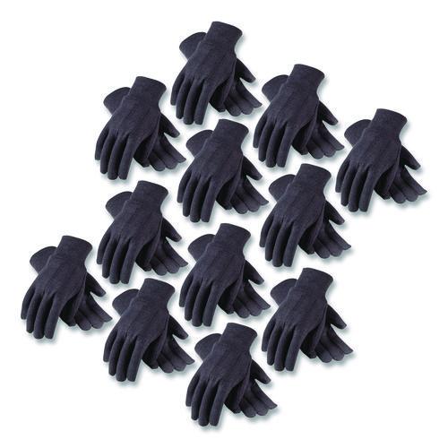 Image of PIP Polyester/cotton Jersey Gloves, Men's, Brown, 12 Pairs